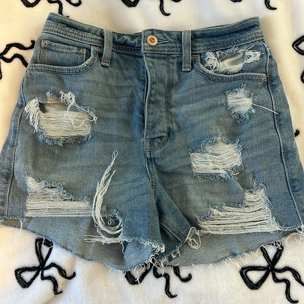 Hollister blue denim shorts